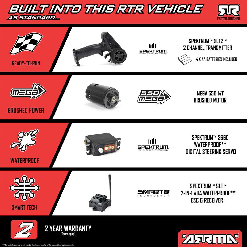 Arrma 1/10 FURY 2WD RTR Brushed Short Course Truck, Green