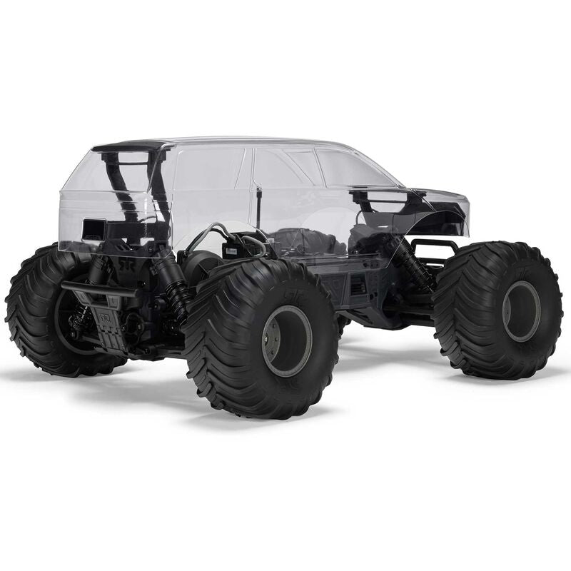 1/10 GORGON 2WD RTA Kit Brushed Monster Truck (Battery & Charger Included), Clear