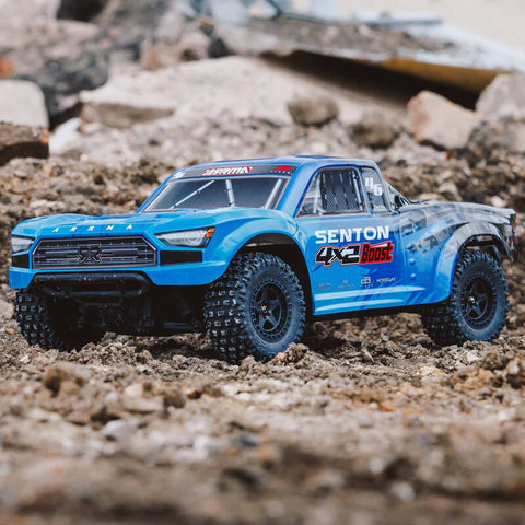 1/10 Senton 4X2 Boost Mega 550 Brushed Short Course Truck RTR with Battery & Charger, Blue - ARA4103SV4T2