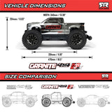 1/10 GRANITE 223S DSC 4X4 RTR Brushless Monster Truck, Gun Metal