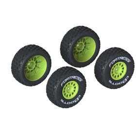 Arrma dBoots 'FORTRESS' Tire Set Glued, Yellow (2 Pairs) - ARA550115