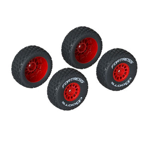 Arrma dBoots 'FORTRESS' Tire Set Glued, Red (2 Pairs) - ARA550116