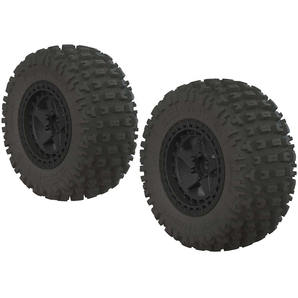 1/10 dBoots Fortress SC 2.2/3.0 Pre-Mounted Tires, 14mm Hex, Black (2) - ARAC9630
