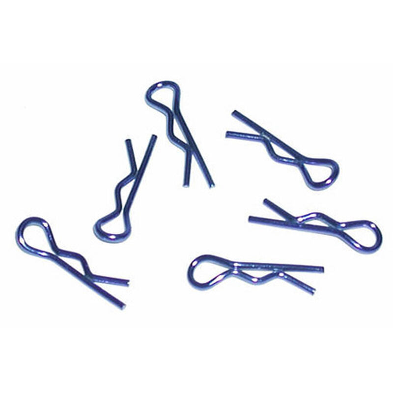 ARRMA Factory Team Body Clips, Metallic Blue, 6 Short - ASC1736