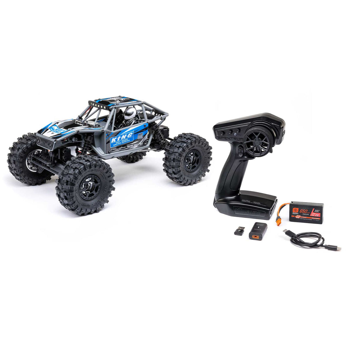 AXI-1750T1 1/18 UTB18 Capra 4WS 4X4 RTR Brushed Rock Crawler (Battery & Charger Included), Blue