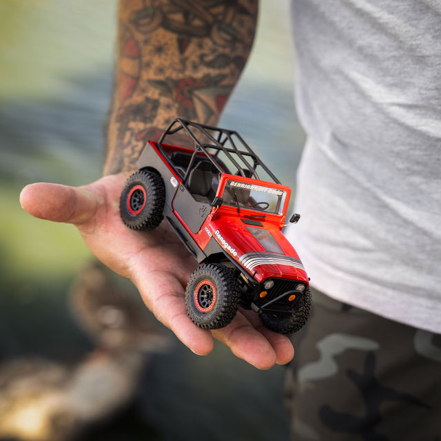 Axial 1/30 SCX30 Jeep CJ-7 GenRight 4X4 RTR Brushed Rock Crawler (Battery & Charger Included), Red - AXI-3273T1