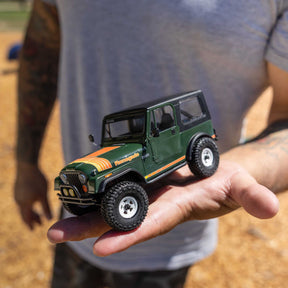 Axial 1/30 SCX30 Jeep CJ-7 Renegade 4X4 RTR Brushed Rock Crawler (Battery & Charger Included), Green - AXI-3273T2