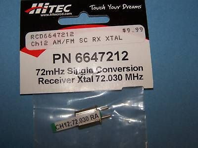 HITEC 72mHz SINGLE CONVERSION RECEIVER CRYSTAL (72.030 MHz) CH. 12 #6647212