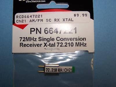 HITEC 72mHz SINGLE CONVERSION RECEIVER CRYSTAL (72.210 MHz) CH. 21 #6647221