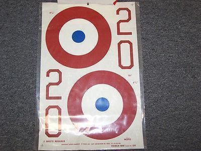MAJOR DECALS "FRENCH WW 1" PRESSURE SENSITIVE/FUEL PROOF #120