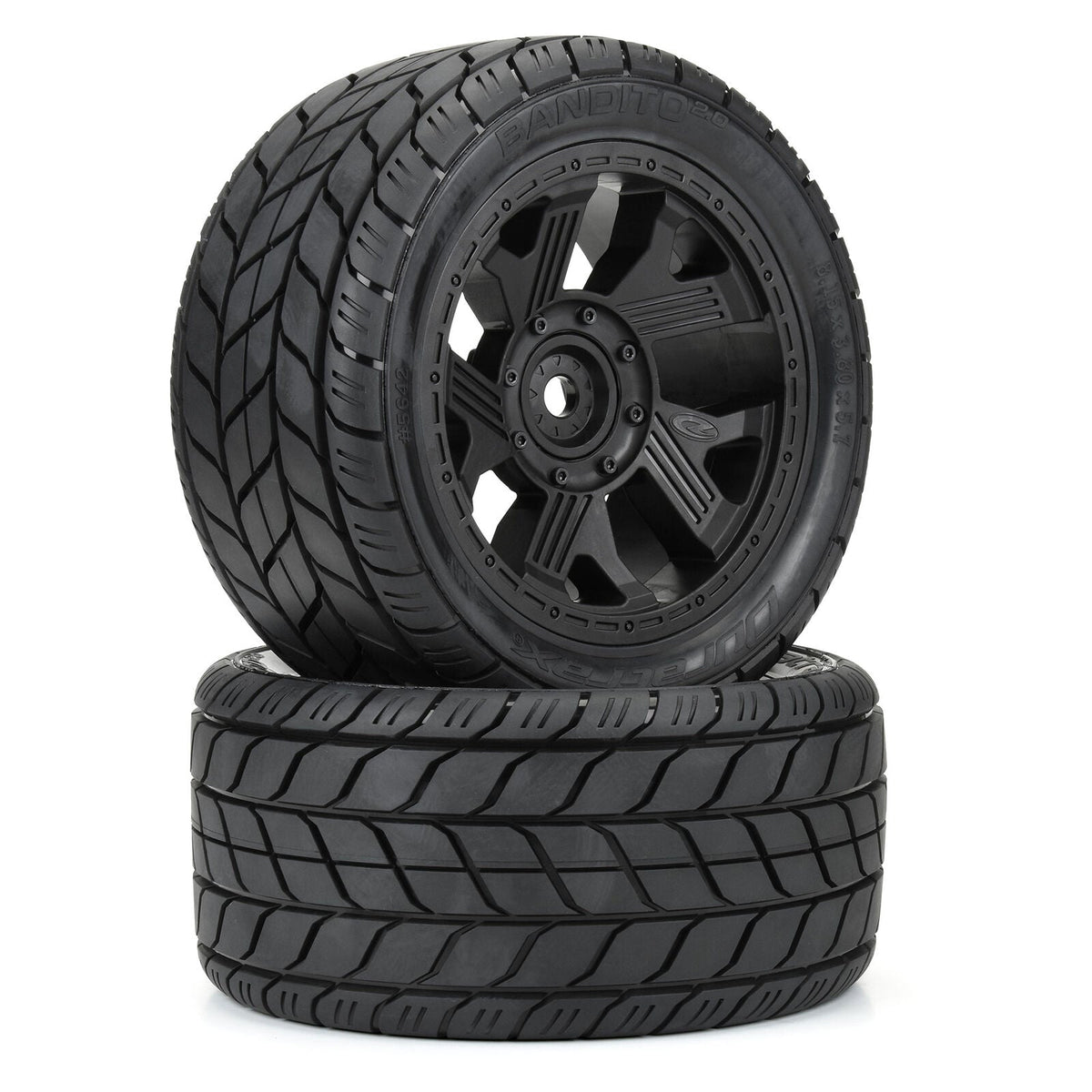 1/6 Bandito 2.0 F/R 5.7" Monster Truck Tires MTD 24mm Blk Ripper (2) - DTX564210