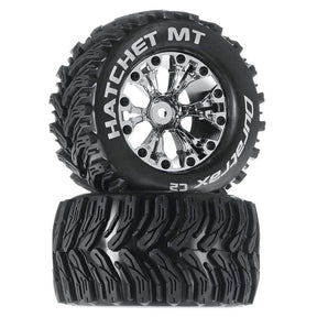 Hatchet MT 2.8" 2WD Mounted Rear Tires, Chrome - DTXC3527