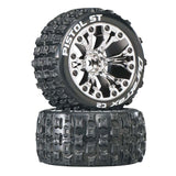 Pistol ST 2.8" Mounted 1/2" Offset C2 Tires, Chrome