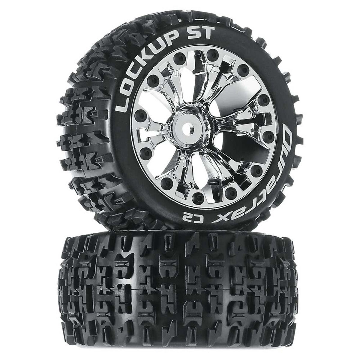 Lockup ST 2.8" 2WD Mounted Rear Tires, Chrome (2) - DTXC3567