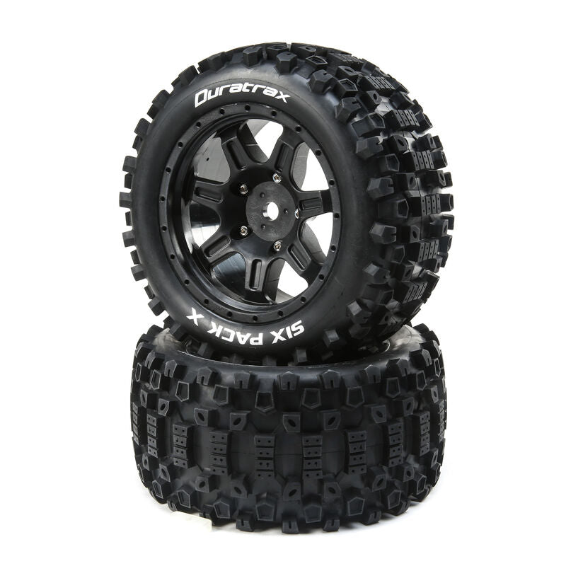 Six Pack X Belted Mounted Tires, 24mm Black