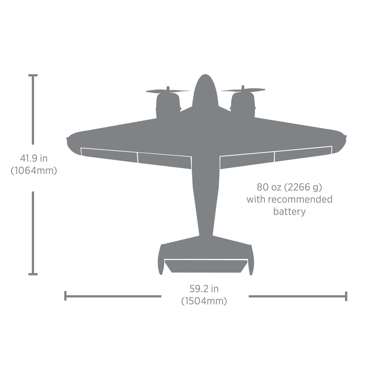 EFL-3726 Beechcraft D18/RC-45J 1.5m BNF Basic with AS3X+ and SAFE Select