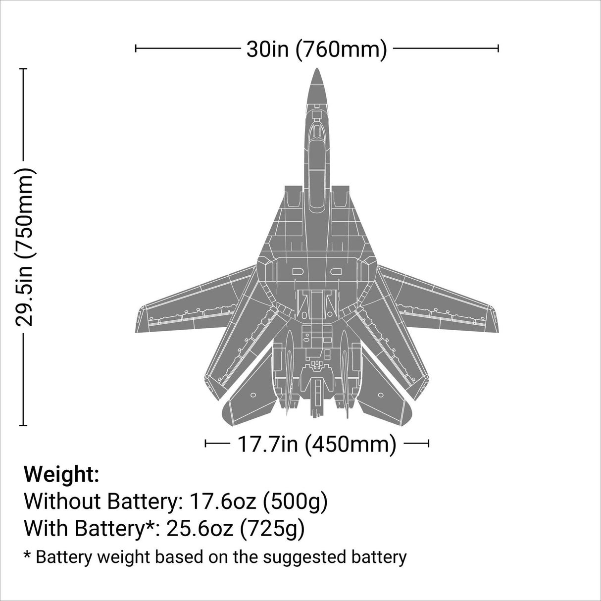 EFL01450 F-14 Tomcat Twin 40mm EDF BNF Basic
