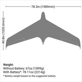 EFL111500 Opterra 2m Wing BNF Basic with AS3X and SAFE Select