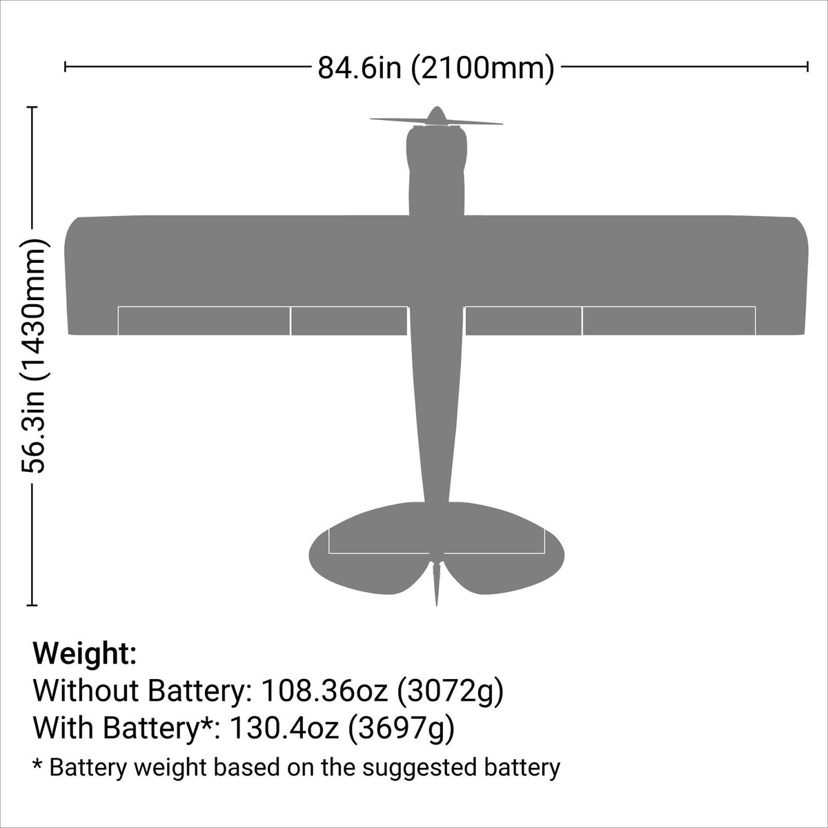 EFL124500 Carbon-Z Cub SS 2.1m BNF Basic with AS3X and SAFE Select