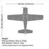 EFL18350 T-28 Trojan 1.2m BNF Basic with Smart