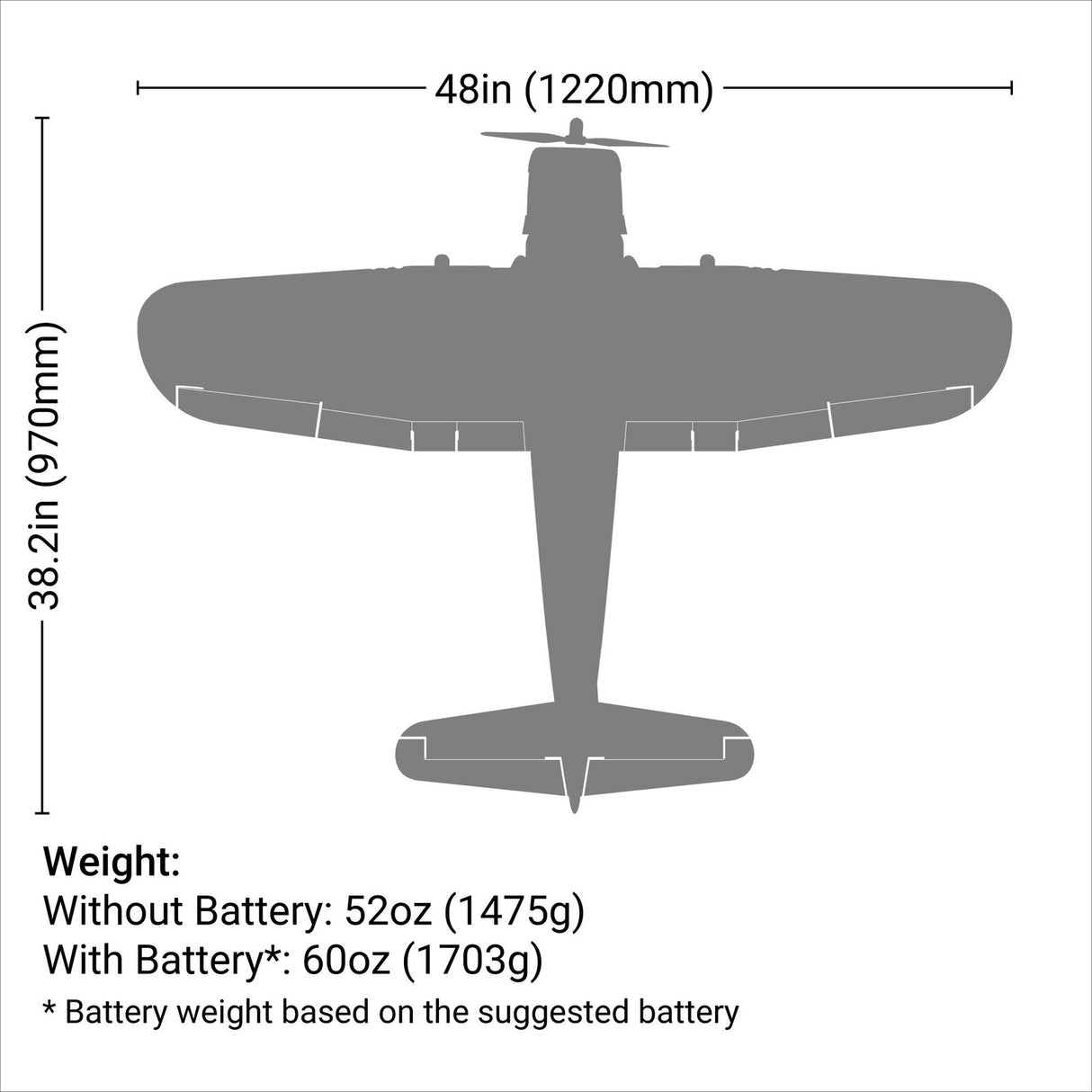 EFL18550 F4U-4 Corsair 1.2m BNF Basic with AS3X and SAFE Select