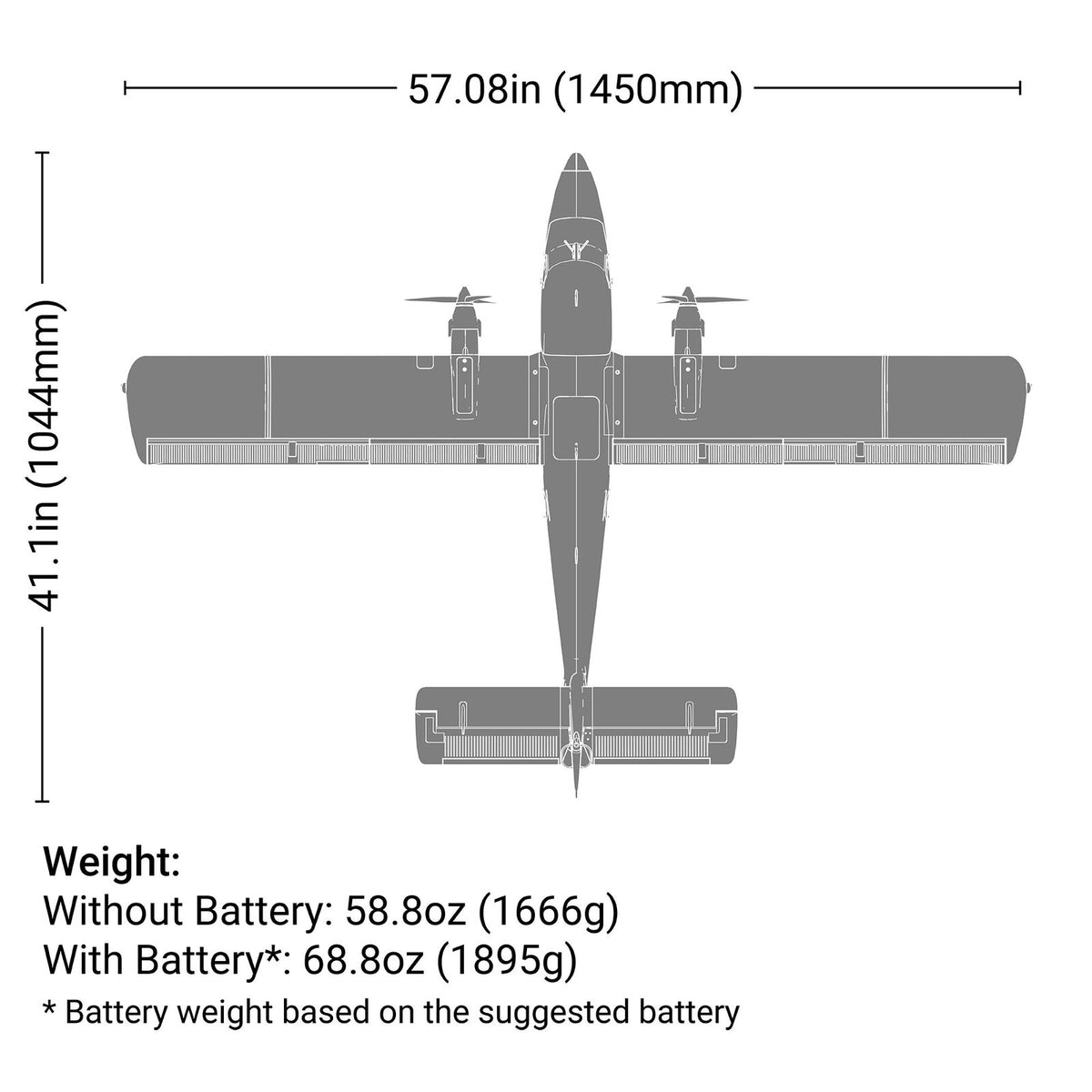 EFL32050CF DHC-6 Twin Otter 1.4m BNF Basic with AS3X+ and SAFE Select Combo with Floats
