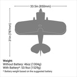 EFL35500 Pitts S-1S BNF Basic with AS3X and SAFE Select, 850mm