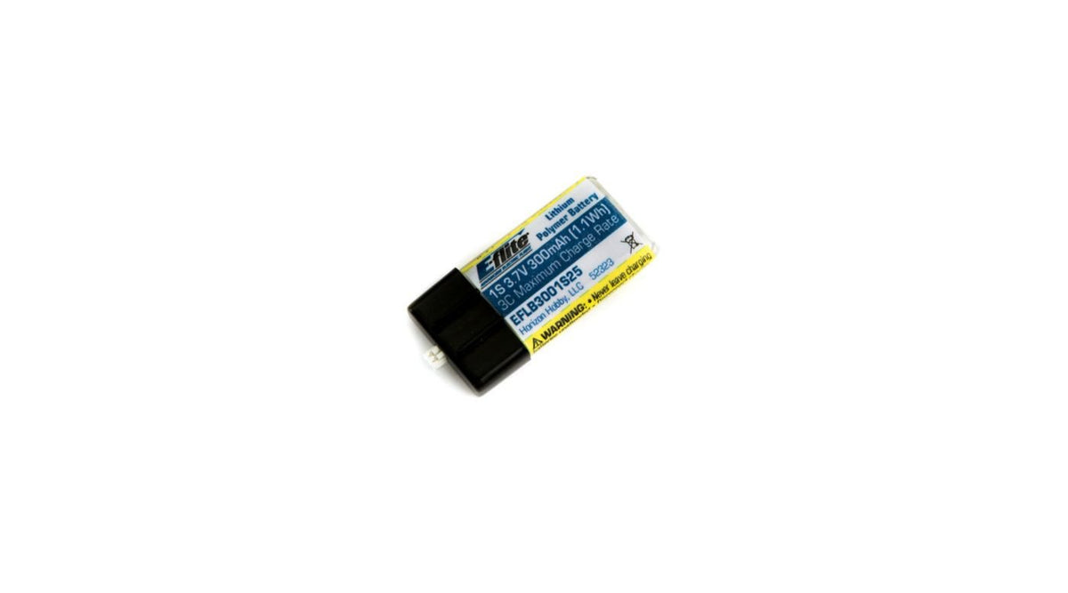 300mAh 1S 3.7V 25C LiPo Battery (EFLB3001S25)