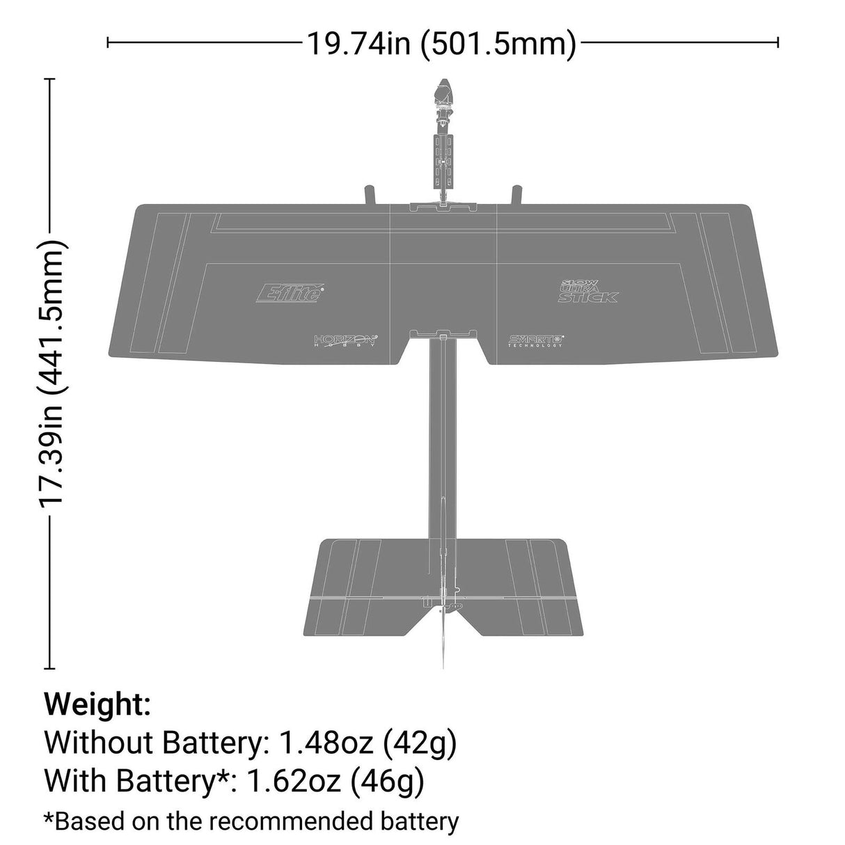 EFLU03050 UMX Slow Ultra Stick BNF Basic with AS3X and SAFE Select