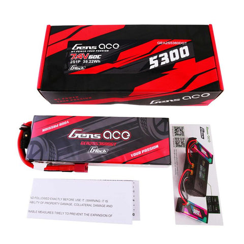 7.4V 5300mAh 2S 60C G-Tech Smart Lipo Battery Deans - GEA2S5360DGT