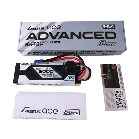 7.6V 5000mAh 2S 100C G-Tech Smart Lipo Battery: EC3 - GEA502S10E3GT