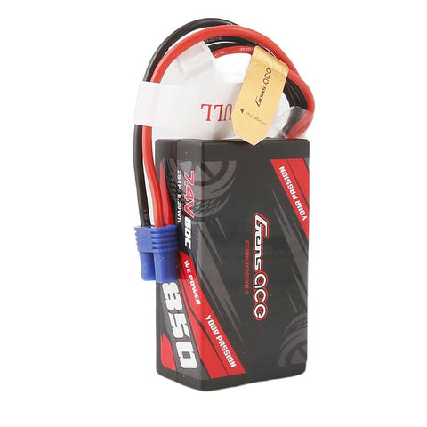 7.4V 850mAh 2S 60C Hard Case Lipo Battery: EC2 - GEA8502S60E2