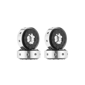 Hot Racing Silver Beadlock 1.9 Rims Black Rings SCX2 (HRAC1514) - HRAC1514