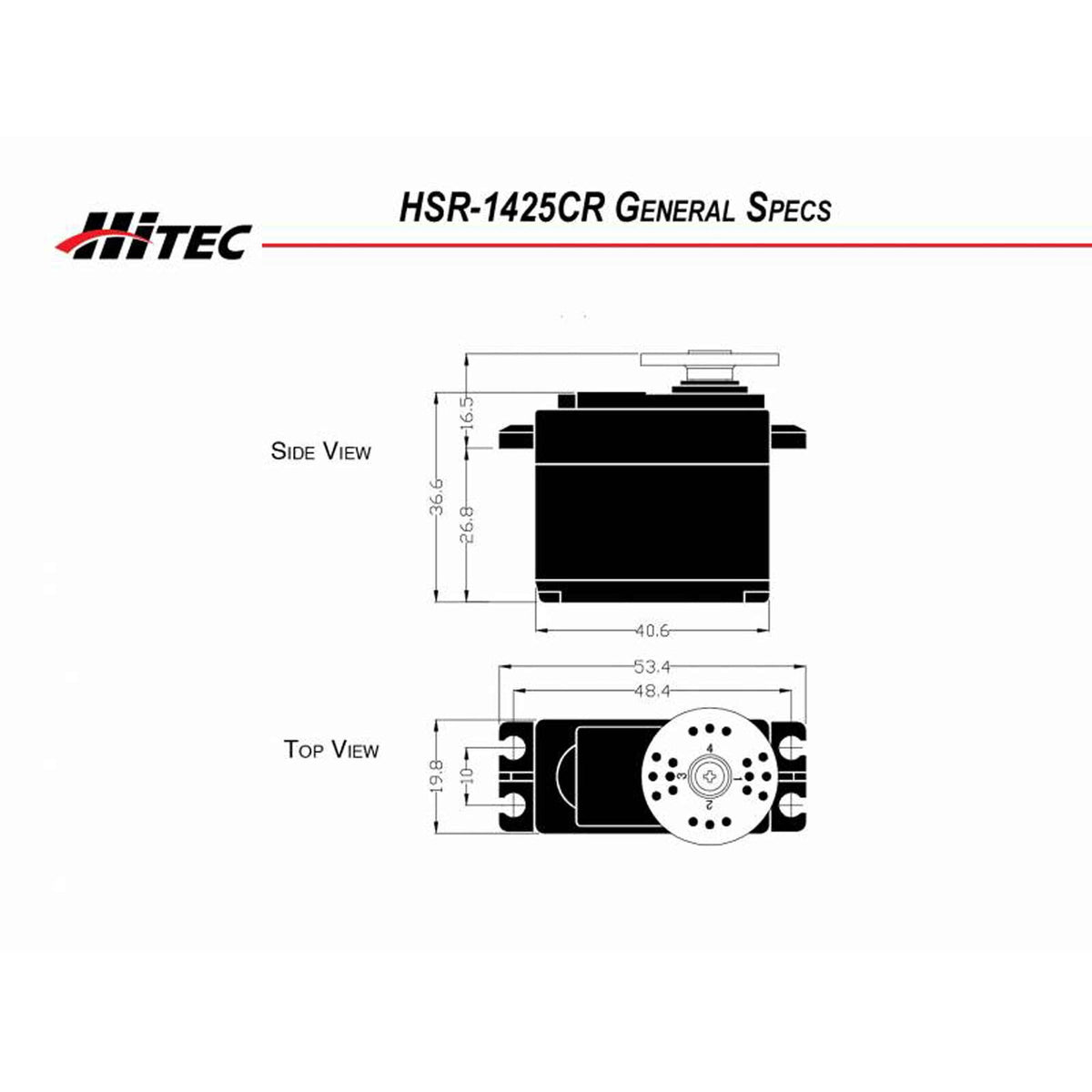 HRC31425CR RCD Inc HS-1425 Standard Analog Continuous Rotation Robot Servo