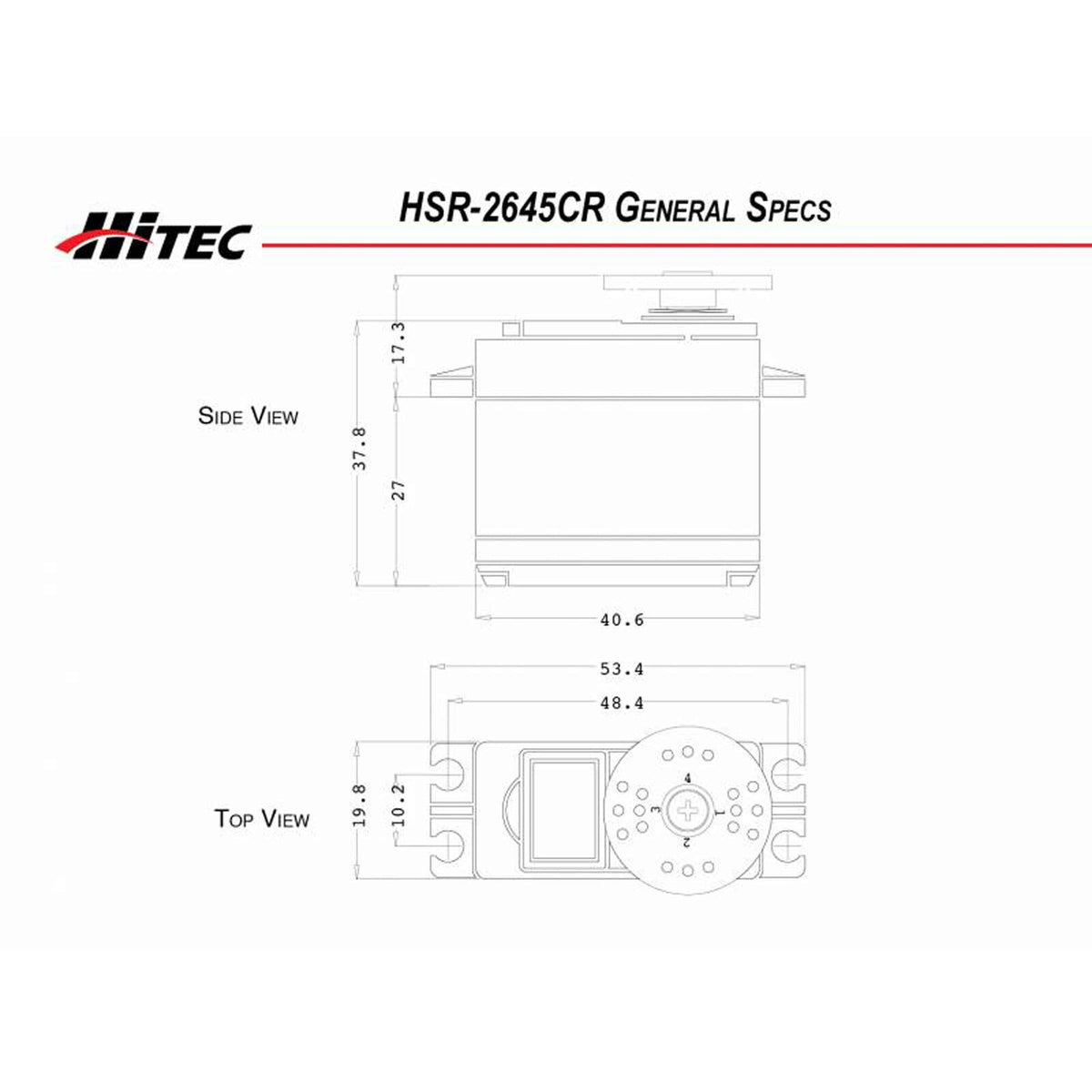 HRC32645H RCD Inc HSR-2645CR Standard Digital Continuous Rotation Robot Servo