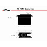HRC32755S RCD Inc HS-755MG Giant Scale Analog Metal Gear Servo