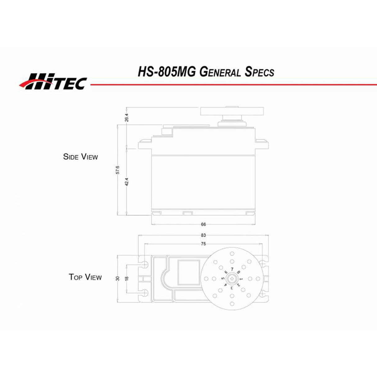 HRC32805S RCD Inc HS-805MG Giant Scale Analog Metal Gear Servo