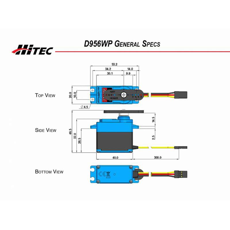 D956WP Standard Digital High Torque Waterproof Steel Gear Servo - HRC36956