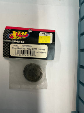XTM Racing Ring Gear 43T New XTM 1/8-use w/149898 149897 - 149897
