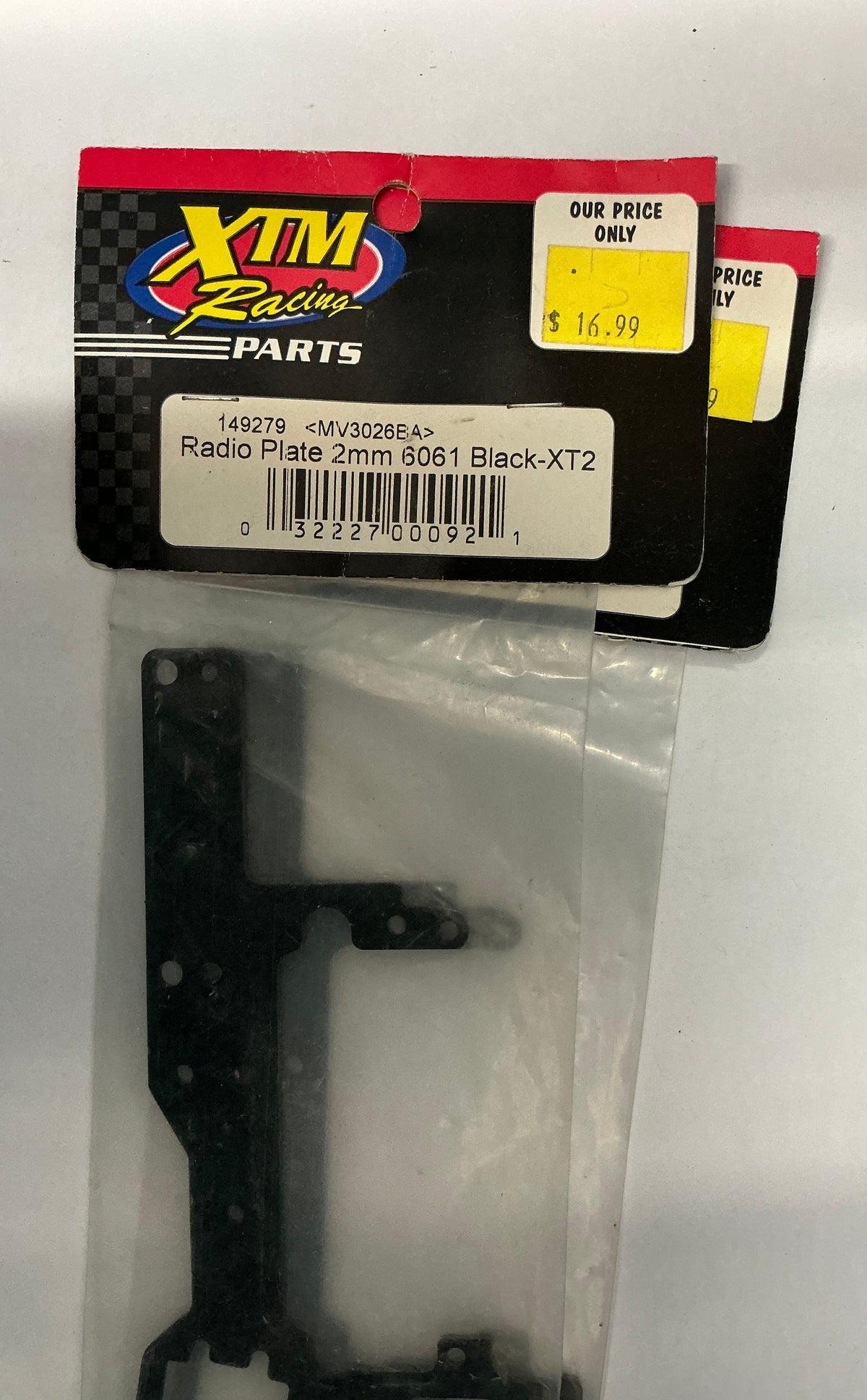 XTM Racing Radio Plate 2mm 6061 Black-XT2 MV3026BA 149279