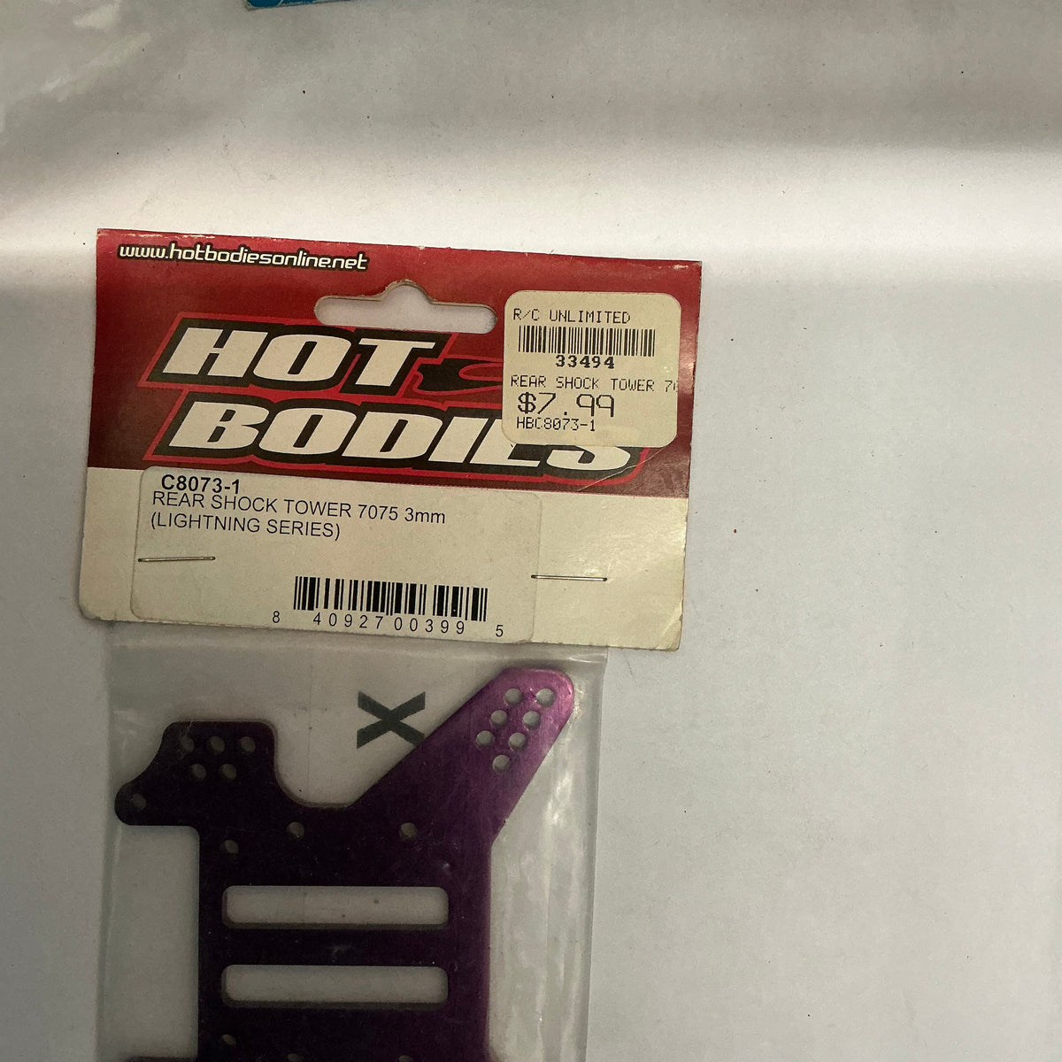 HOT BODIES Rear Shock Tower 7075 3mm HBC8073-1