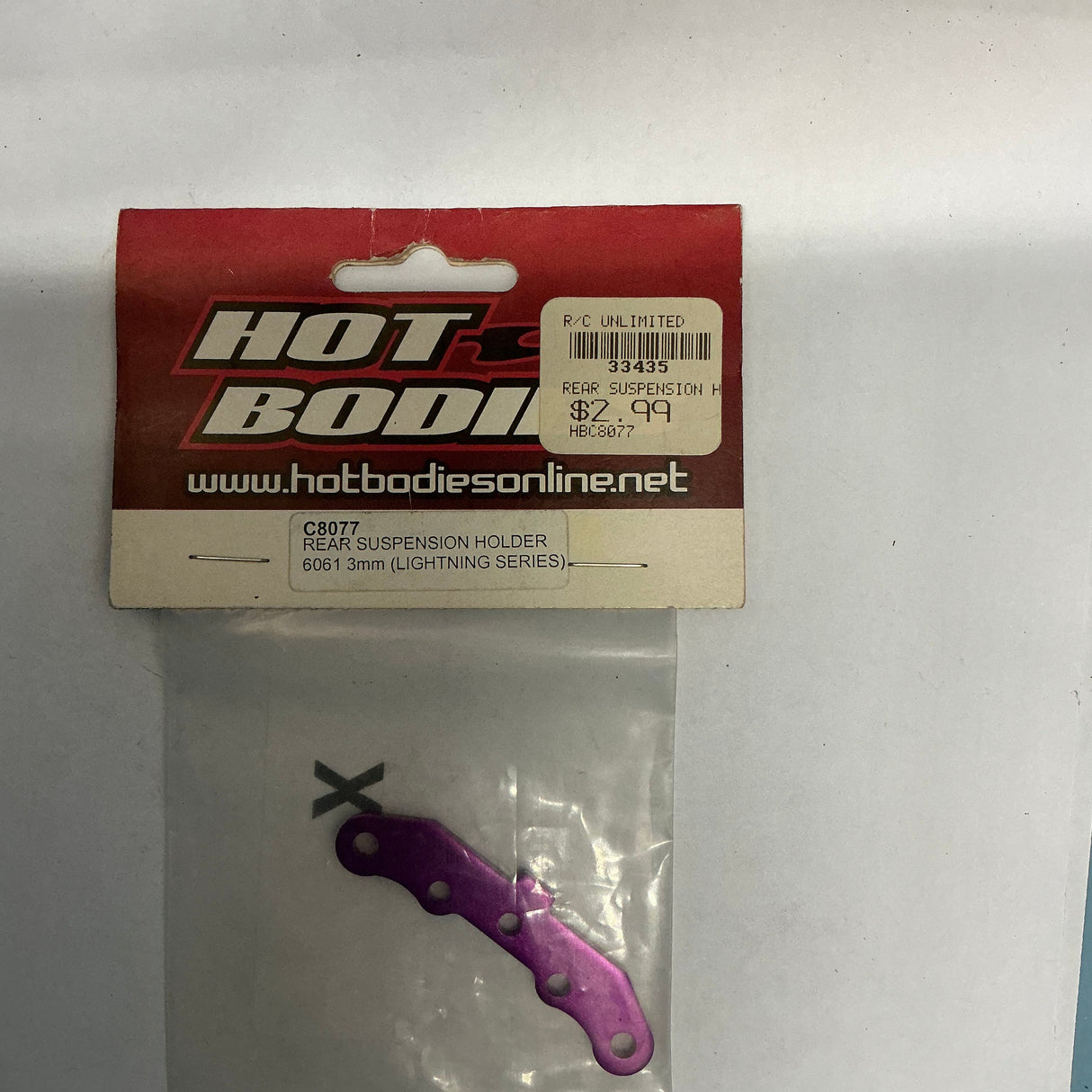 HOT BODIES Rear Suspension Holder 6061 3mm HBC8077