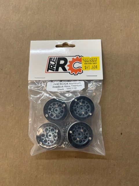 Axial SCx24 Aluminum Beadlock rims titanium black TRC-112