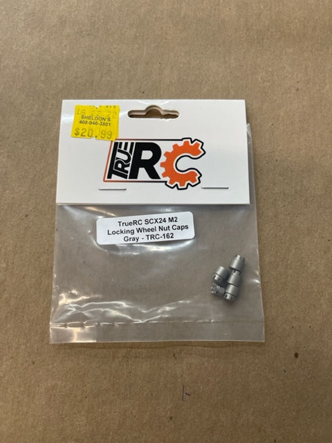 TrueRc SCx24 M2 Locking wheel nut caps gray TRC-162