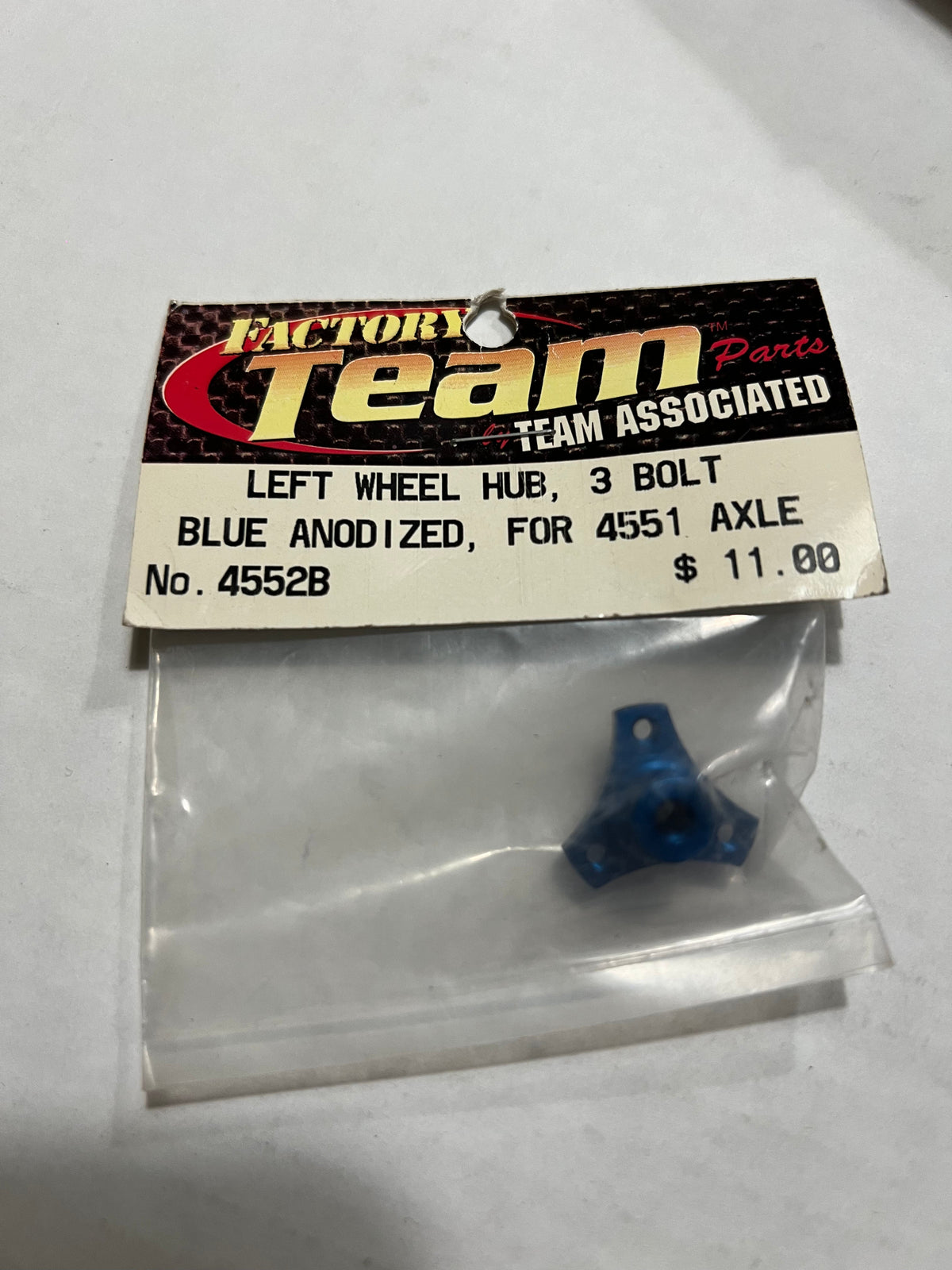 LEFT WHEEL HUB, 3 BOLT BLUE ANODIZED, FOR 4551 AXLE-ASC4552B