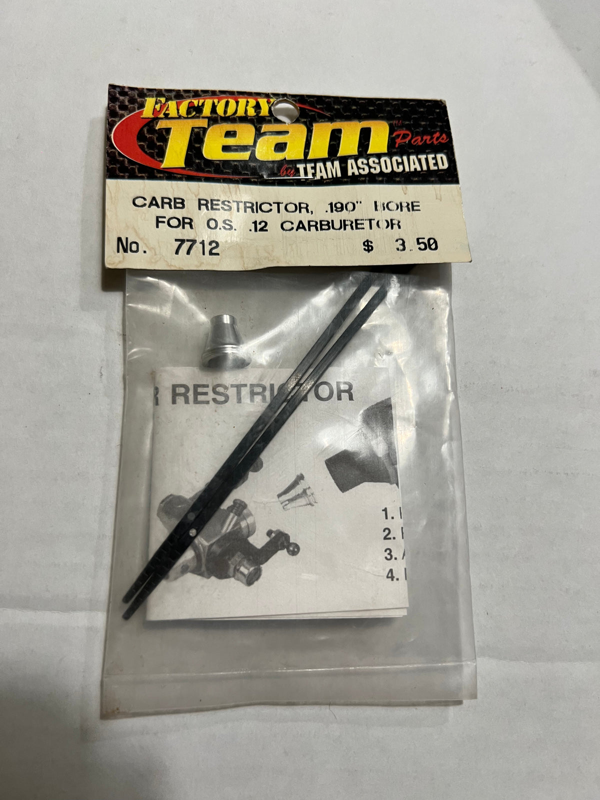 CARB RESTRICTOR ,.190'' BORE FOR O.S.12 CARBURETOR-ASC7712