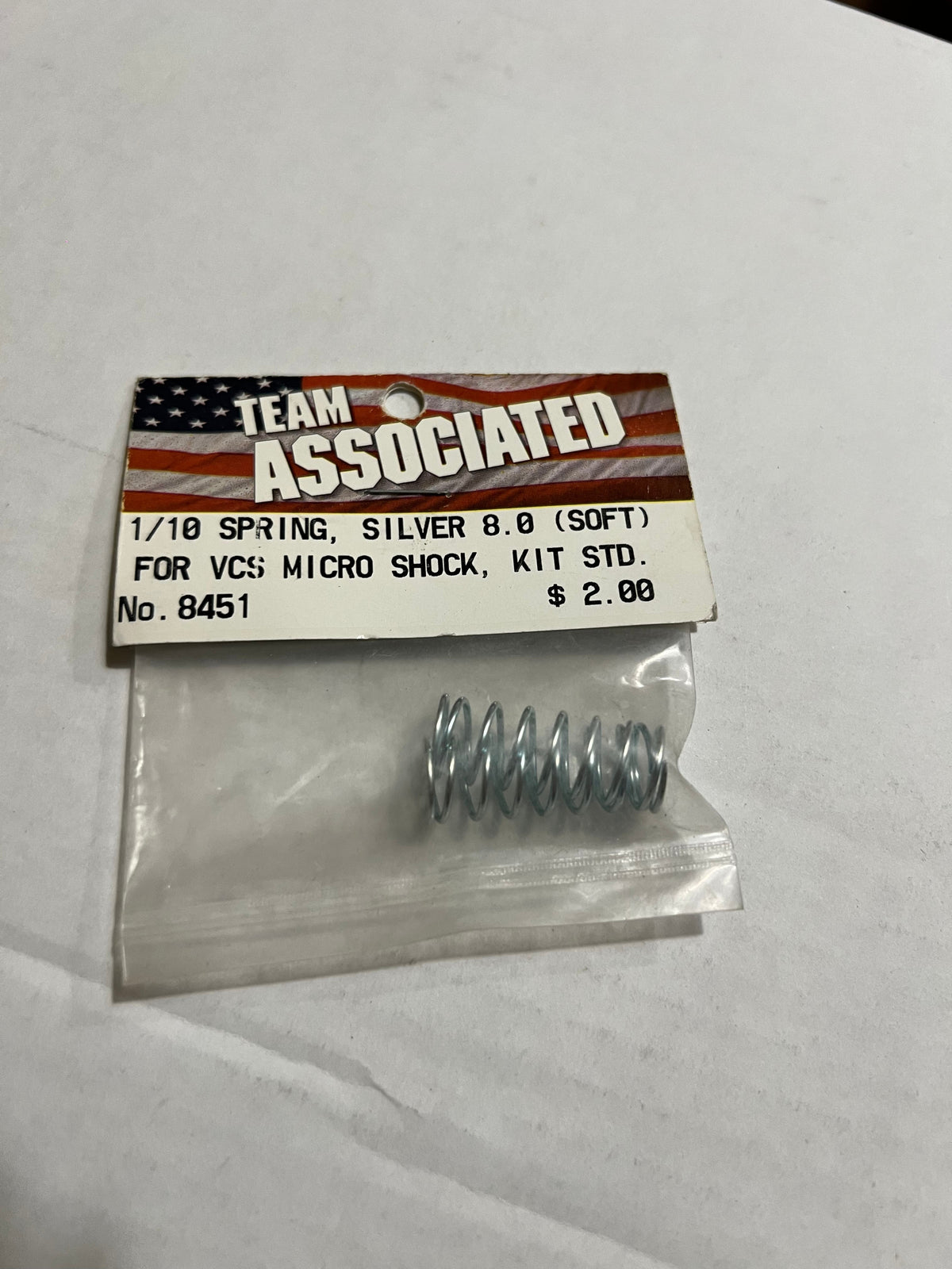 1/10 SPRING, SILVER 8.0 (SOFT) FOR VCS MICRO SHOCK, KIT STD-ASC8451