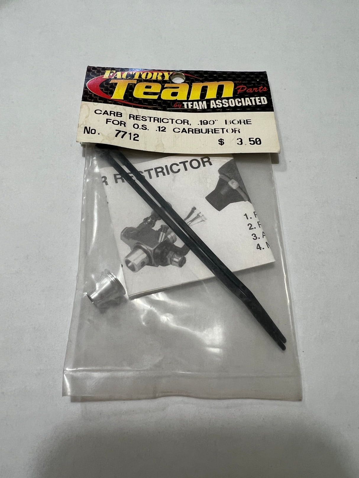 CARB RESTRICTIOR.190'' BORE FOR O.S.12 CARBURETOR-ASC7712