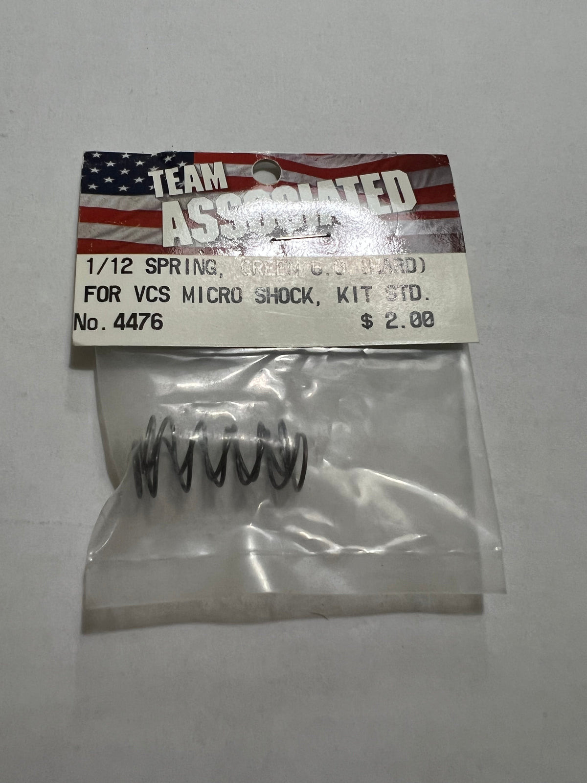 1/12 SPRING, GREEN 6.0 (HARD) FOR VCS MICRO SHOCK, KIT STD-ASC4476