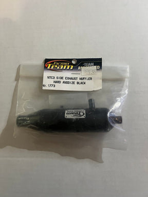 NTC3 SIDE EXHAUST MUFFLER HARD ANODIZE BLACK-ASC1773 - ASC1773